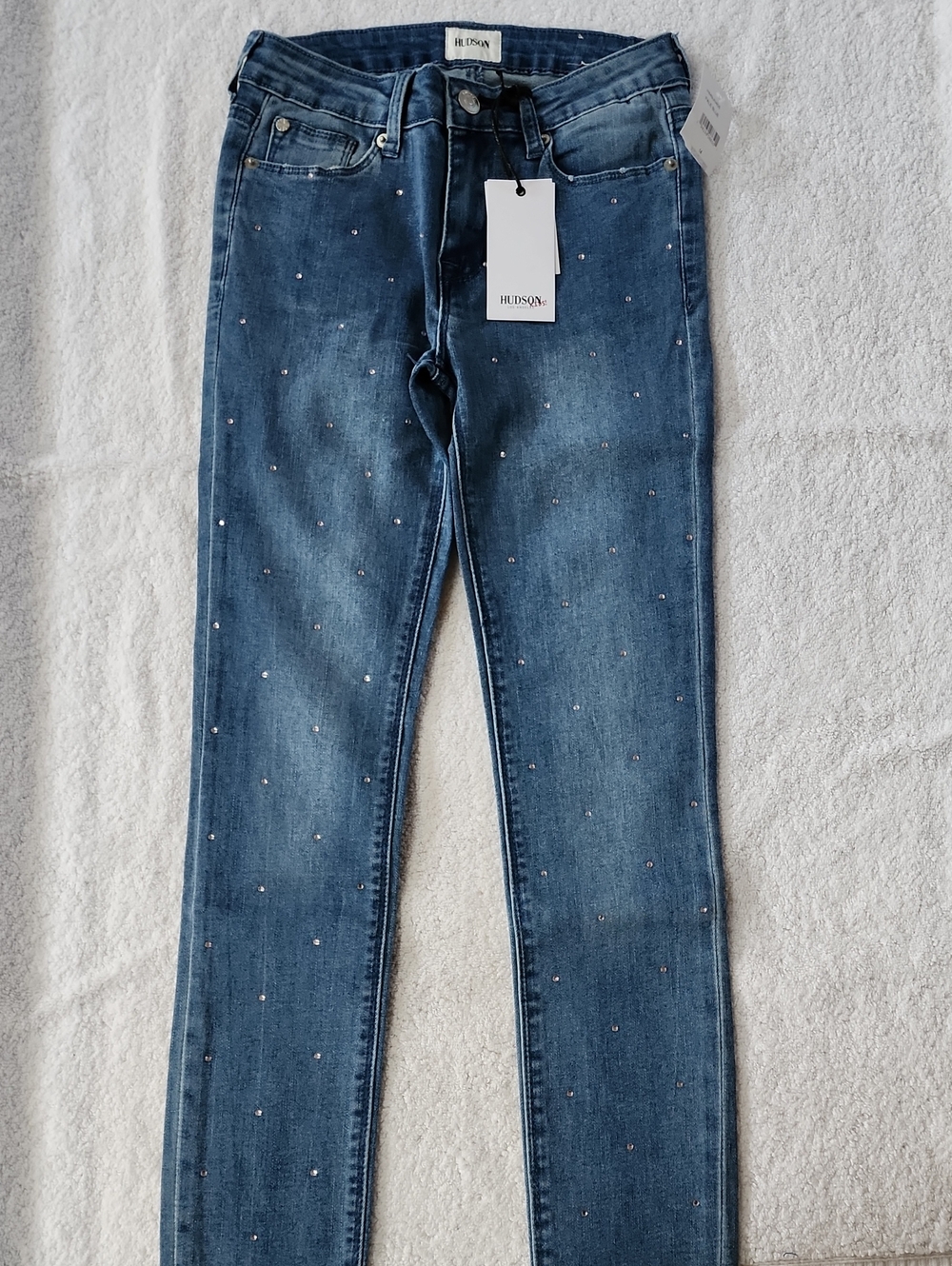 Hudson Girls Betsey Skinny Ankle Rhinestones Stretch Jeans Size 14 New